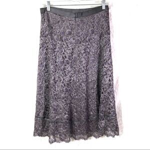 DKNY lace midi skirt below knee dusty purple 6 EUC